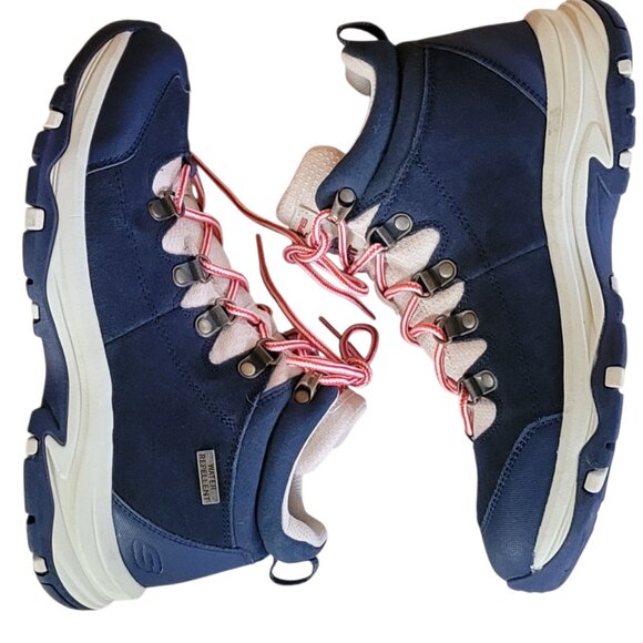 Skechers Blue Suede Trego El Capitan Hiking Boot Waterproof 158254 Size 9 - Picture 3 of 16